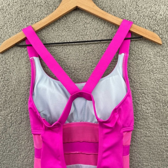 Nike Standard Mesh Solid Edge V-Back One Piece Swimsuit Racerback Women's Medium - Picture 3 of 11